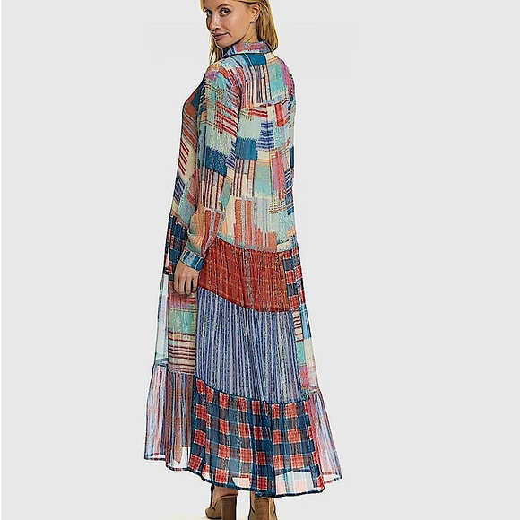 Tolani Multicolor Long Sleeve Maxi Dress - Picture 3 of 15